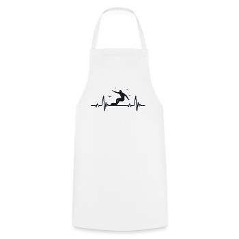 Surfing, Men, Heart Rate, ECG, Sports, Surfing - Cooking Apron - white - Front - AI Model Male 185 dark (185cm)