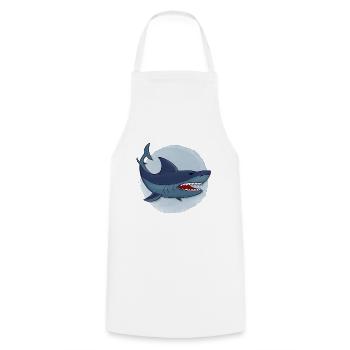 Shark - Cooking Apron - white - Front - AI Model Male 185 dark (185cm)