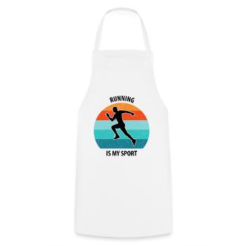 Floorball, Floorball, Field Hockey, Indoor Hockey - Cooking Apron - white - Front - AI Model Male 185 dark (185cm)
