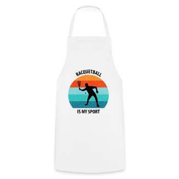 Racqueetball - Tablier de cuisine - blanc - Devant - AI Model Male 185 dark (185cm)