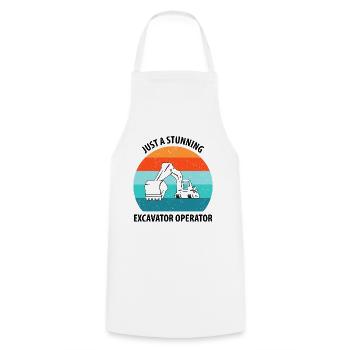 Excavatrice Excavatrice Conducteur Excavatrice Camion - Tablier de cuisine - blanc - Devant - AI Model Male 185 dark (185cm)