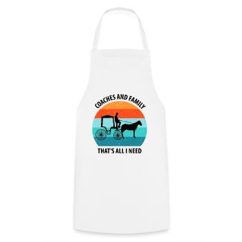 Calèche de cocher Calèche tirée par des chevaux Calèche - Tablier de cuisine - blanc - Devant - AI Model Male 185 dark (185cm)