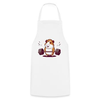Soulevé De Terre Muscu Cochon D’Inde - Tablier de cuisine - blanc - Devant - AI Model Male 185 dark (185cm)