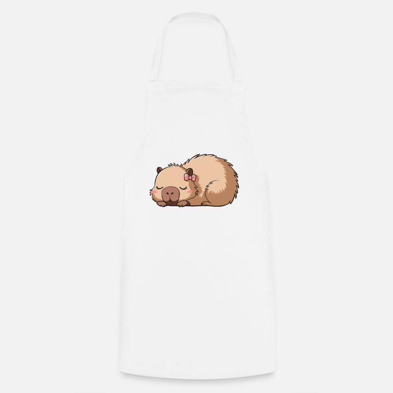 Süßes Capybara Rosa Schleife Capybara - Kochschürze - Weiß