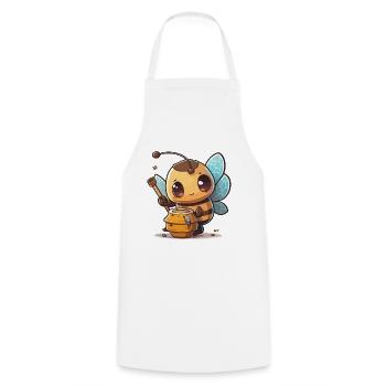Honeybee - Cooking Apron - white - Front - AI Model Male 185 dark (185cm)