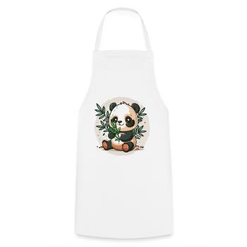 Panda amoureux du bambou - Tablier de cuisine - blanc - Devant - AI Model Male 185 dark (185cm)