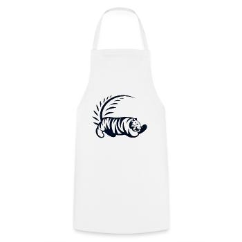 Tigre minimaliste en forme géométrique - Tablier de cuisine - blanc - Devant - AI Model Male 185 dark (185cm)