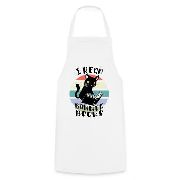 Ich lese verbotene Bücher Katze - Kochschürze - Weiß - Vorne - AI Model Male 185 dark (185cm)