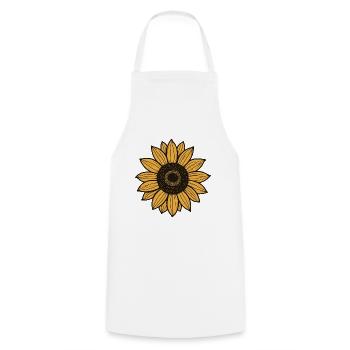 Sonnenblume - Kochschürze - Weiß - Vorne - AI Model Male 185 dark (185cm)