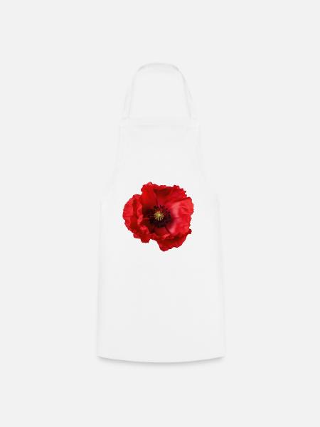 Mohnblume - Kochschürze - Weiß