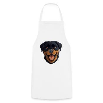 Rottweiler Dog - Cooking Apron - white - Front - AI Model Male 185 dark (185cm)