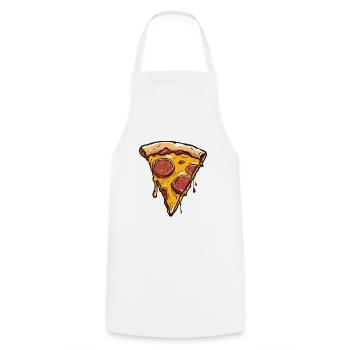Pizza - Kochschürze - Weiß - Vorne - AI Model Male 185 dark (185cm)