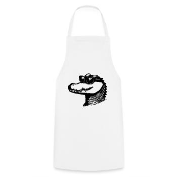 Crocodile Alligator - Cooking Apron - white - Front - AI Model Male 185 dark (185cm)