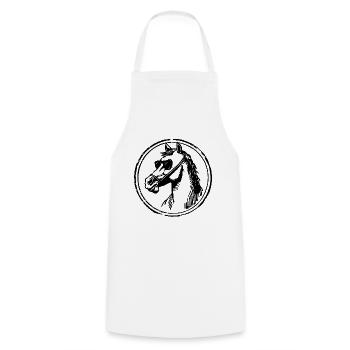 Horse Horses Horse Head - Cooking Apron - white - Front - AI Model Male 185 dark (185cm)