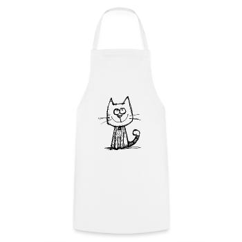 Cat Cats Cat Face - Cooking Apron - white - Front - AI Model Male 185 dark (185cm)