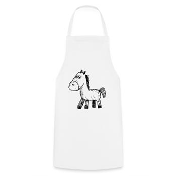 Cheval Chevaux Équitation Cavalier - Tablier de cuisine - blanc - Devant - AI Model Male 185 dark (185cm)