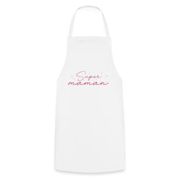 super maman - Tablier de cuisine - blanc - Devant - AI Model Male 185 dark (185cm)
