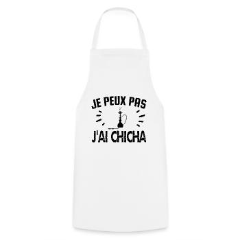 je peux pas j'ai chicha - Tablier de cuisine - blanc - Devant - AI Model Male 185 dark (185cm)