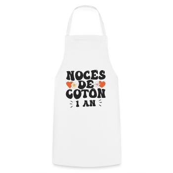 Noces De Coton 1 An De Mariage - Tablier de cuisine - blanc - Devant - AI Model Male 185 dark (185cm)