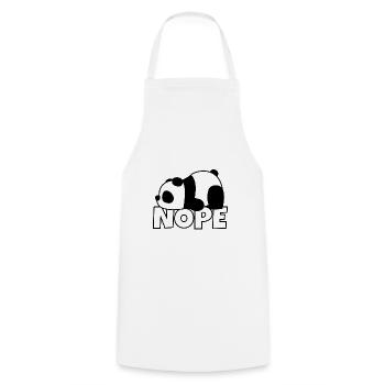 Panda Nope Lazy Lazy Fur Laziness Gift Funny - Cooking Apron - white - Front - AI Model Male 185 dark (185cm)