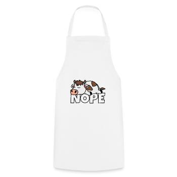 Nope cow - Cooking Apron - white - Front - AI Model Male 185 dark (185cm)