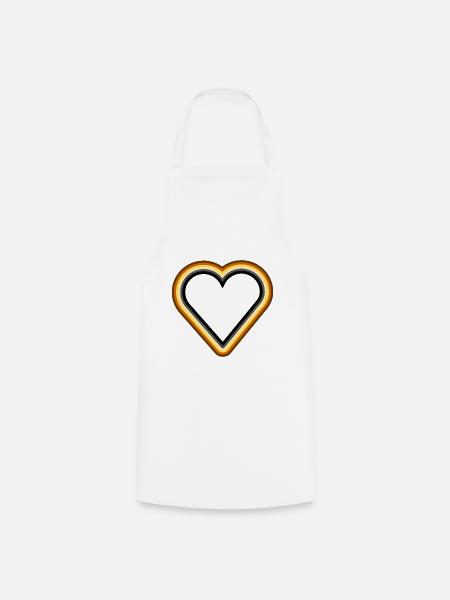 Bear Heart oultine - Kochschürze - Weiß