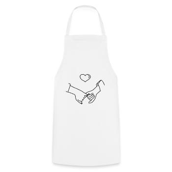 Amour relation partenaire couple disant cadeau - Tablier de cuisine - blanc - Devant - AI Model Male 185 dark (185cm)