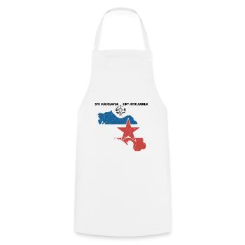 Yugoslavia SFRJ Jugo Kosovo cadeau Tito - Tablier de cuisine - blanc - Devant - AI Model Male 185 dark (185cm)