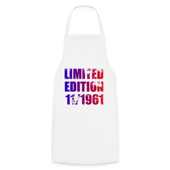 63e anniversaire Edition limitée 11/1961 - Tablier de cuisine - blanc - Devant - AI Model Male 185 dark (185cm)
