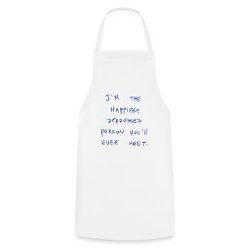 I‘m The Happiest Depressed Person You’ll Ever Meet - Cooking Apron - white - Front - AI Model Male 185 dark (185cm)