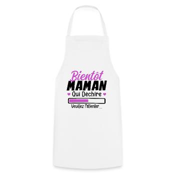 Bientôt Maman Qui Déchire Veuillez Patienter Mère - Tablier de cuisine - blanc - Devant - AI Model Male 185 dark (185cm)