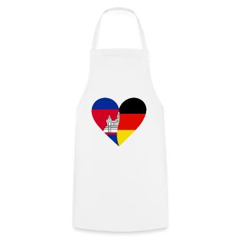Cambodia Germany Heart - Kochschürze - Weiß - Vorne - AI Model Male 185 dark (185cm)