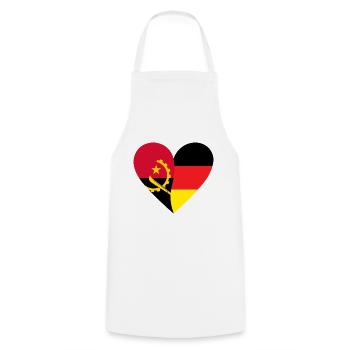 Angola Germany Heart - Cooking Apron - white - Front - AI Model Male 185 dark (185cm)
