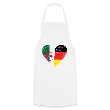 Algérie Allemagne Drapeau Coeur - Tablier de cuisine - blanc - Devant - AI Model Male 185 dark (185cm)