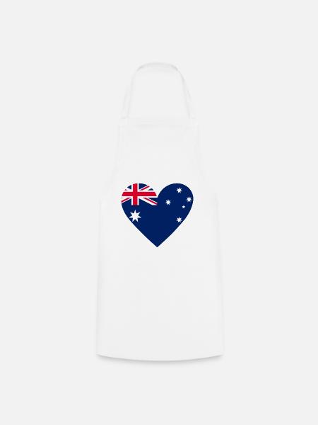 Australia Heart - Kochschürze - Weiß