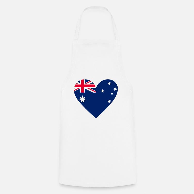 Australia Heart - Kochschürze - Weiß