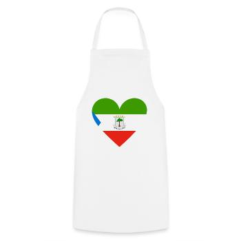 Equatorial Guinea Heart - Cooking Apron - white - Front - AI Model Male 185 dark (185cm)