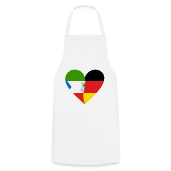 Equatorial Guinea Germany Heart - Cooking Apron - white - Front - AI Model Male 185 dark (185cm)
