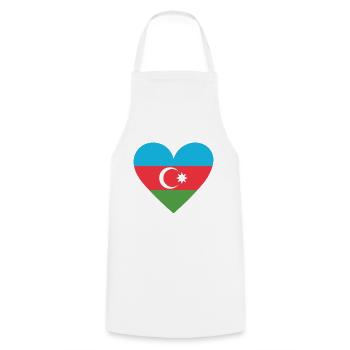 Azerbaijan Heart - Cooking Apron - white - Front - AI Model Male 185 dark (185cm)