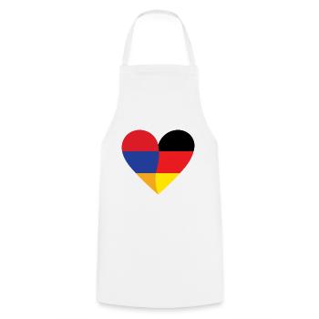 Arménie Allemagne Cœur - Tablier de cuisine - blanc - Devant - AI Model Male 185 dark (185cm)