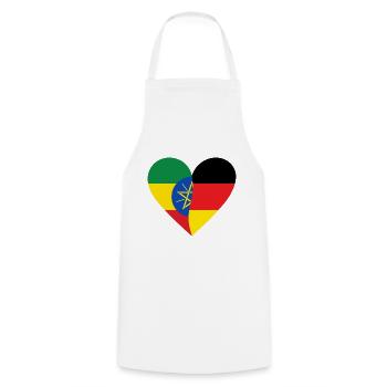 Ethiopia Germany Heart - Kochschürze - Weiß - Vorne - AI Model Male 185 dark (185cm)