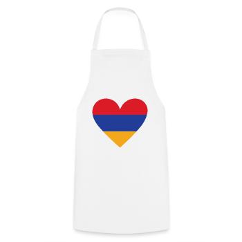 Armenia Heart - Cooking Apron - white - Front - AI Model Male 185 dark (185cm)