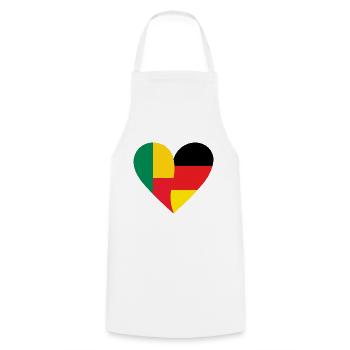 Benin Germany Heart - Cooking Apron - white - Front - AI Model Male 185 dark (185cm)