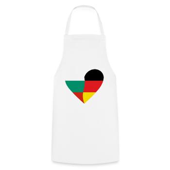 Bulgarie Allemagne Cœur - Tablier de cuisine - blanc - Devant - AI Model Male 185 dark (185cm)