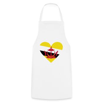 Brunei Heart - Kochschürze - Weiß - Vorne - AI Model Male 185 dark (185cm)