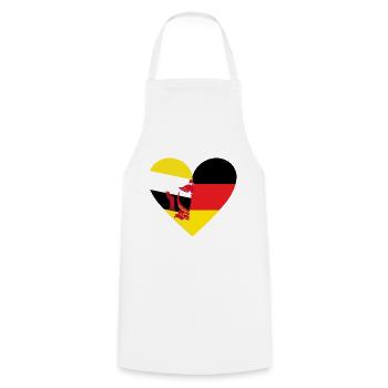 Brunei Germany Heart - Kochschürze - Weiß - Vorne - AI Model Male 185 dark (185cm)