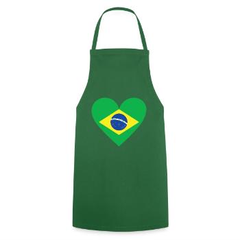 Brazil Heart - Kochschürze - Grün - Vorne - AI Model Male 185 dark (185cm)