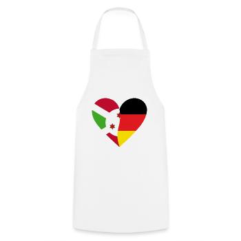 Burundi Germany Heart - Cooking Apron - white - Front - AI Model Male 185 dark (185cm)