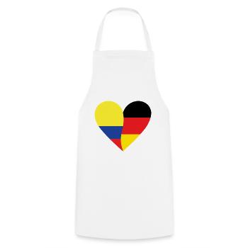 Colombia Germany Heart - Kochschürze - Weiß - Vorne - AI Model Male 185 dark (185cm)