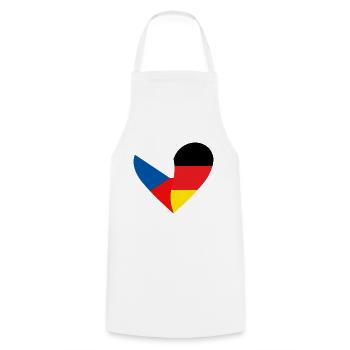 République tchèque Allemagne Cœur - Tablier de cuisine - blanc - Devant - AI Model Male 185 dark (185cm)